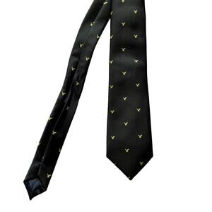 American Eagle Black Slim Tie with Yellow Eagles